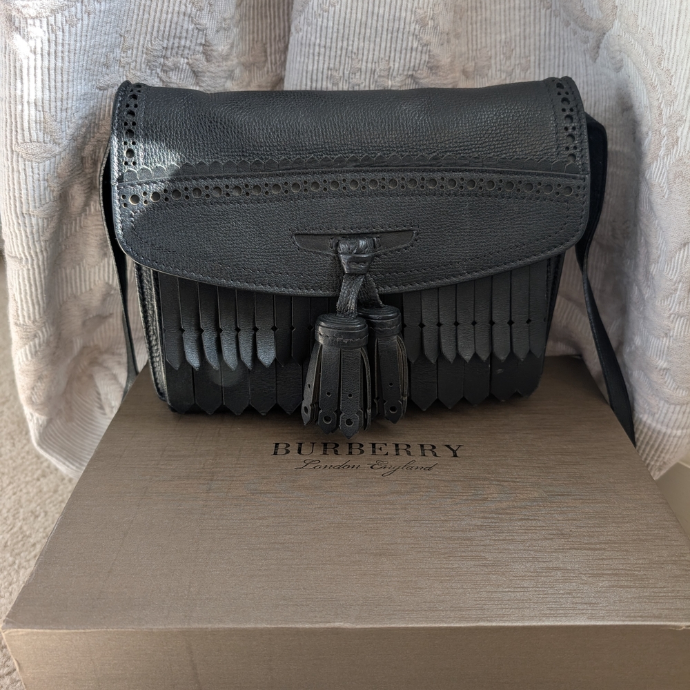 Authentic Burberry Brogue Tassel Macken Crossbody